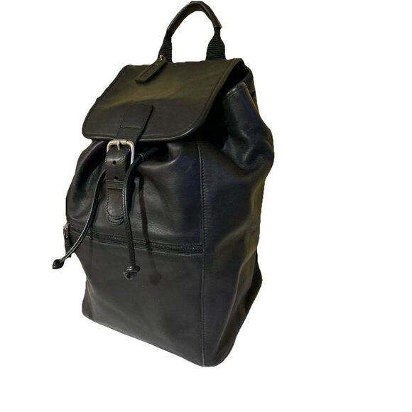 Y2K Coach 0529 Black Leather Extra Large Padded Straps 90s Backpack Vtg Rucksack - Picture 6 of 16